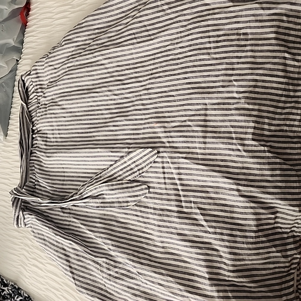 Aline blue and white striped skirt